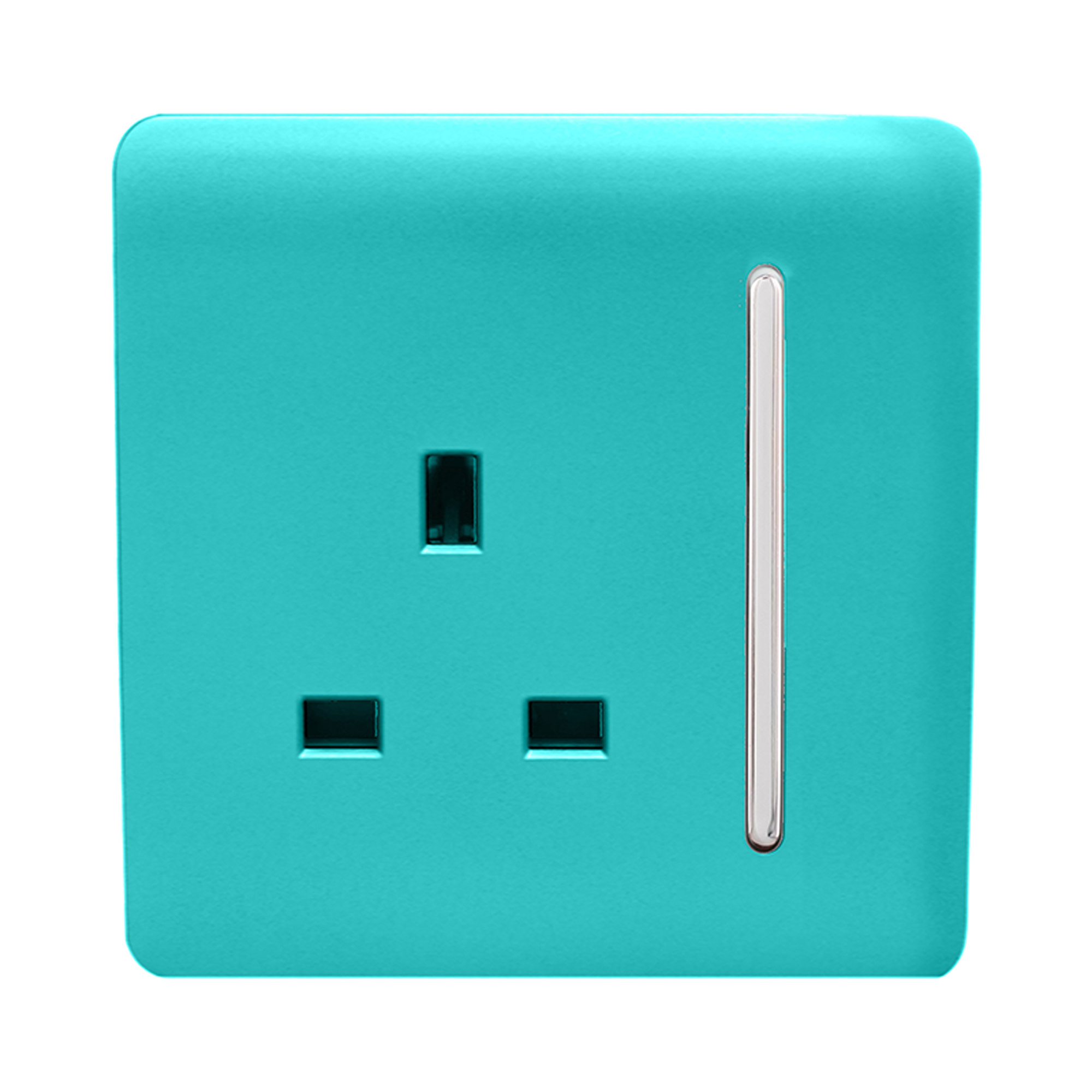 1 Gang 13Amp Switched Single Socket Bright Teal ART-SKT13BT  Trendi Bright Teal